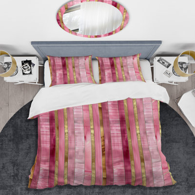 Soft Pink Glamour Luxe II - Transitional Duvet Cover Set