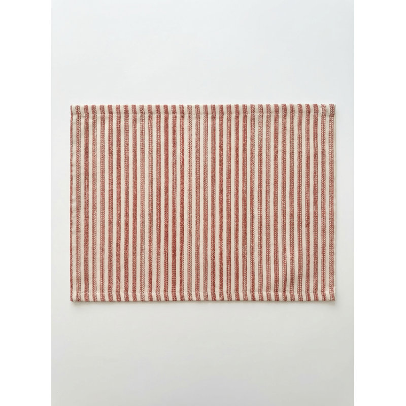 Mint Green Sandbar Stripe Indoor Outdoor Placemat, Orange
