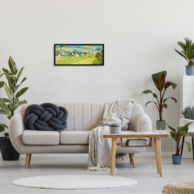 «Vue Ensoleille Van Gogh Classic» par Vincent Van Gogh - peinture à cadre flottant sur bois