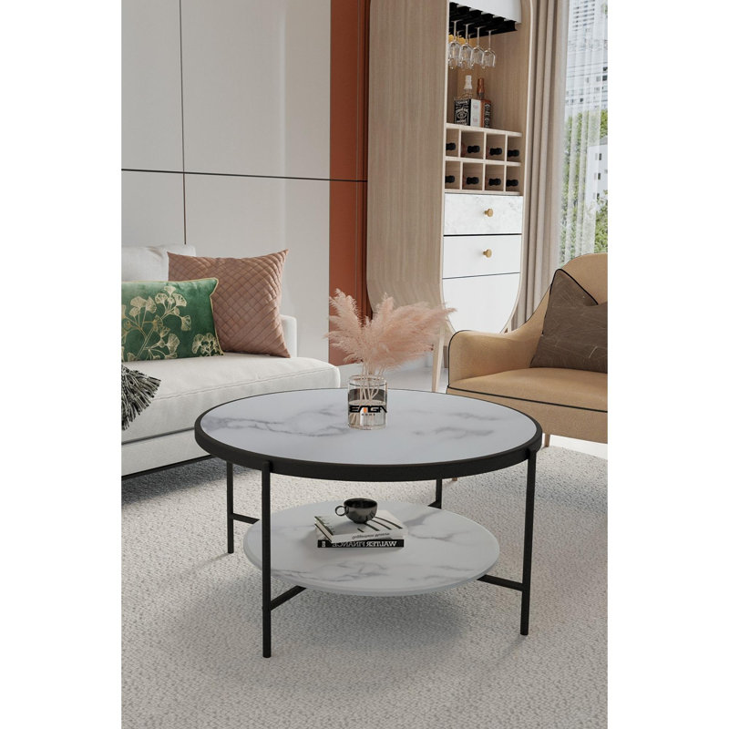 Glorias Coffee Table, White Marble
