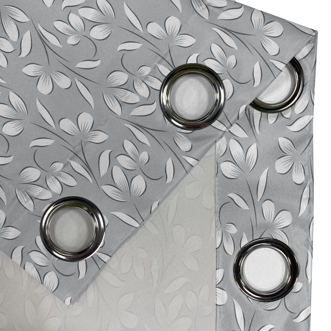 Thermovorhang-Set Weber Floral Ornaments Spring mit Ösen, halbtransparent