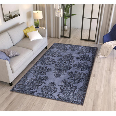 Tapis décoratif bleu marine