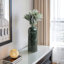 Vase de poterie contemporain en glacis décoratif pour décoration de table - Grand vase moderne pour le style de la chambre à coucher et du salon - Vert et or-1807302221