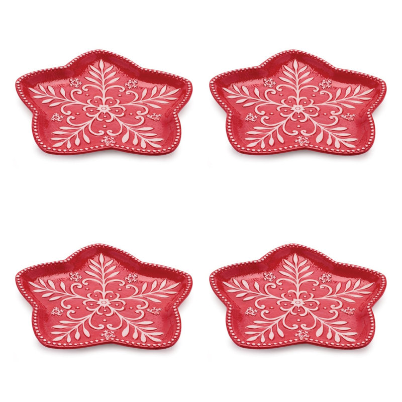 Ceramic Snowflake Plate (Set of 4)