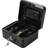 Durable Tabletop Locking Steel Medium Cash Box, Cash Drawer with Removable Coin Tray, Black