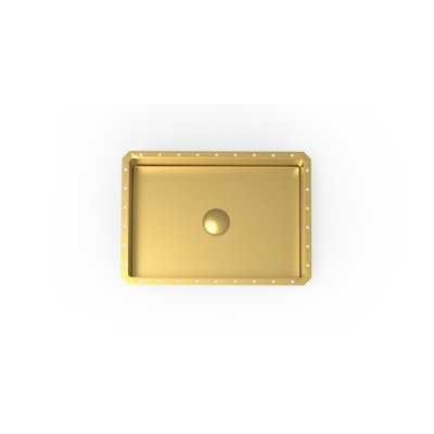 Badeloft 19.69" x 13.86" Stainless Steel Undermount Bathroom Sink ES-UB-03-BG in Brushed Gold