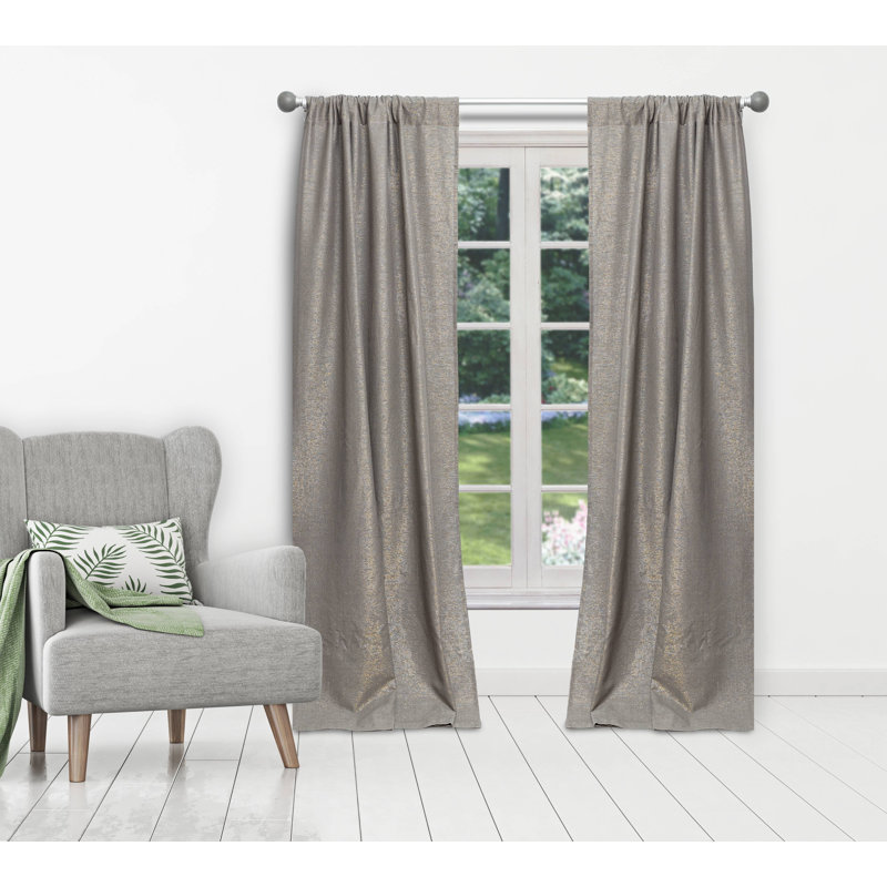 Hargreaves Cotton Blend Blackout Curtains / Drapes Pair, Gray
