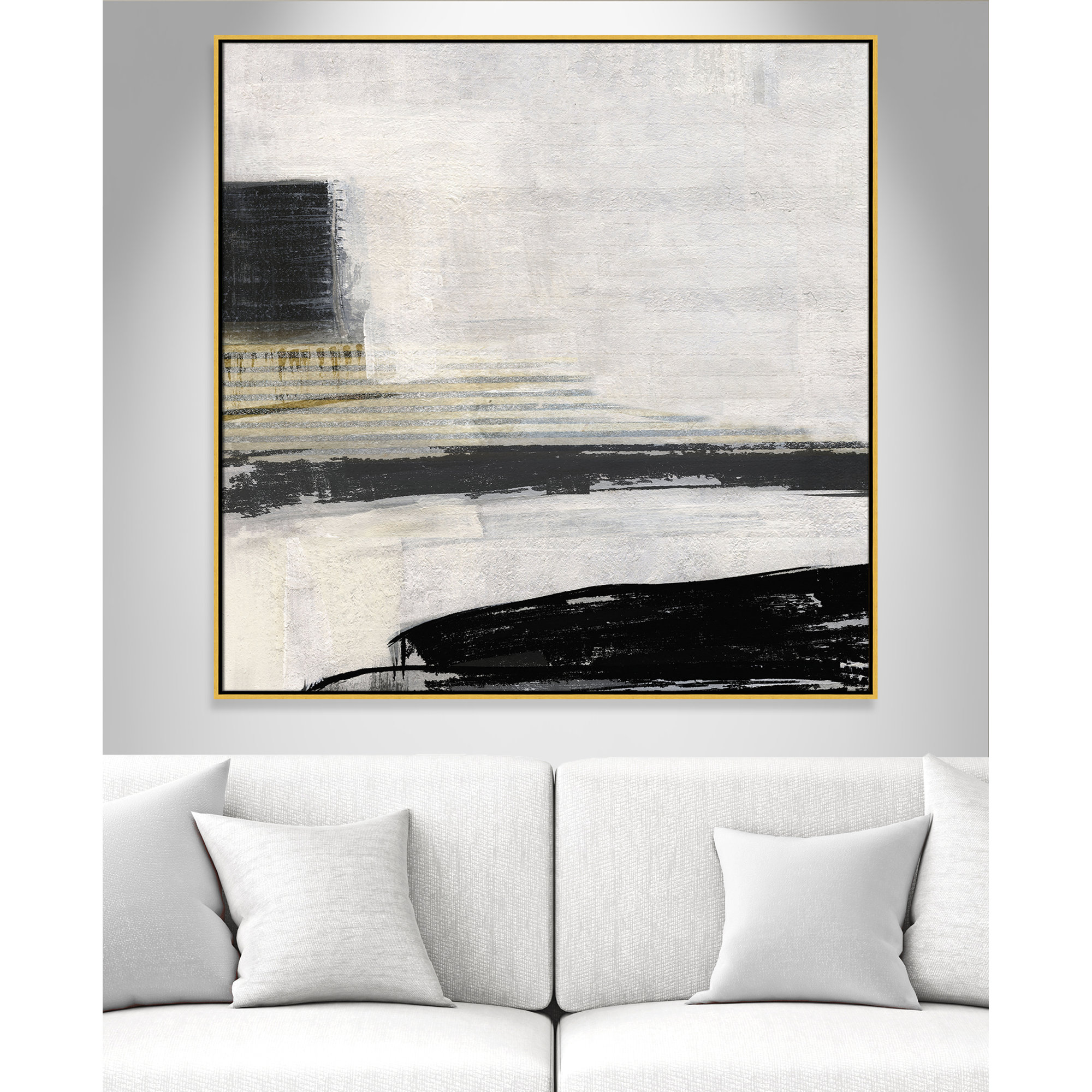 La Bande I Print by Sally Swatland, Gold, 46.5" H x 46.5" W