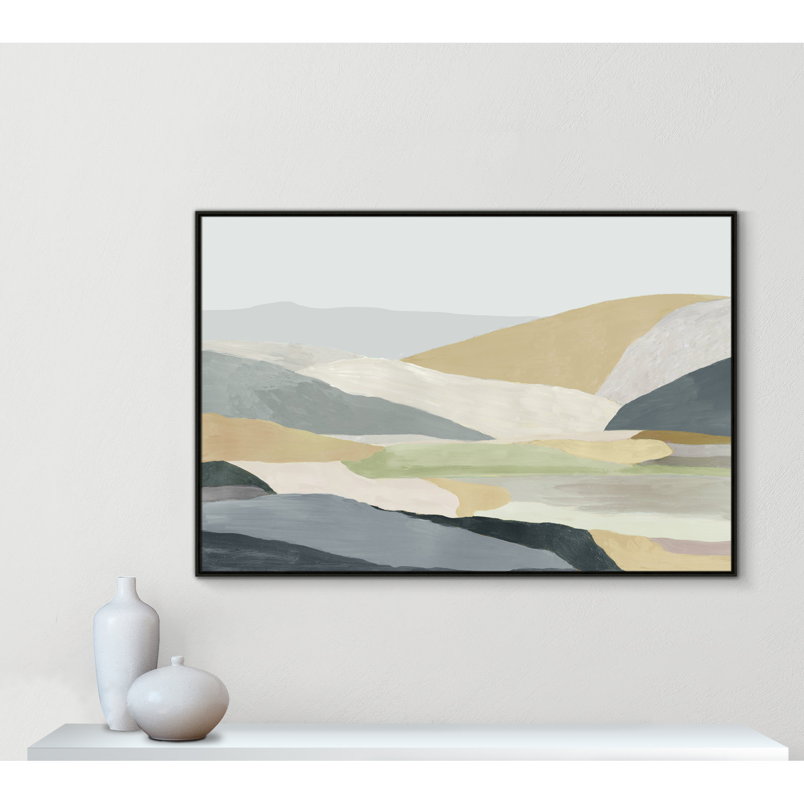 Blair "Warm Hills I" Painting, 41.5" H x 61.5" W x 2" D, Espresso Canvas