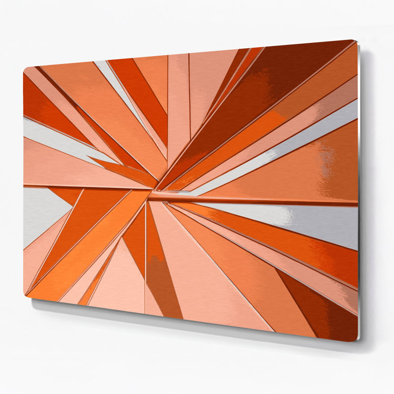 Hard Edge 46 Beige Metal Wall Art, 11" H x 14" W