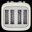 Grille-pain 4 tranches KitchenAid, blanc porcelaine-101772649