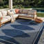 Tapis d'intérieur / extérieur à motif géométrique naturel / jute tissé à plat-60093665-57729001