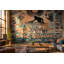Papier peint mural brique, graffiti urbain amovible-129174594-129174595