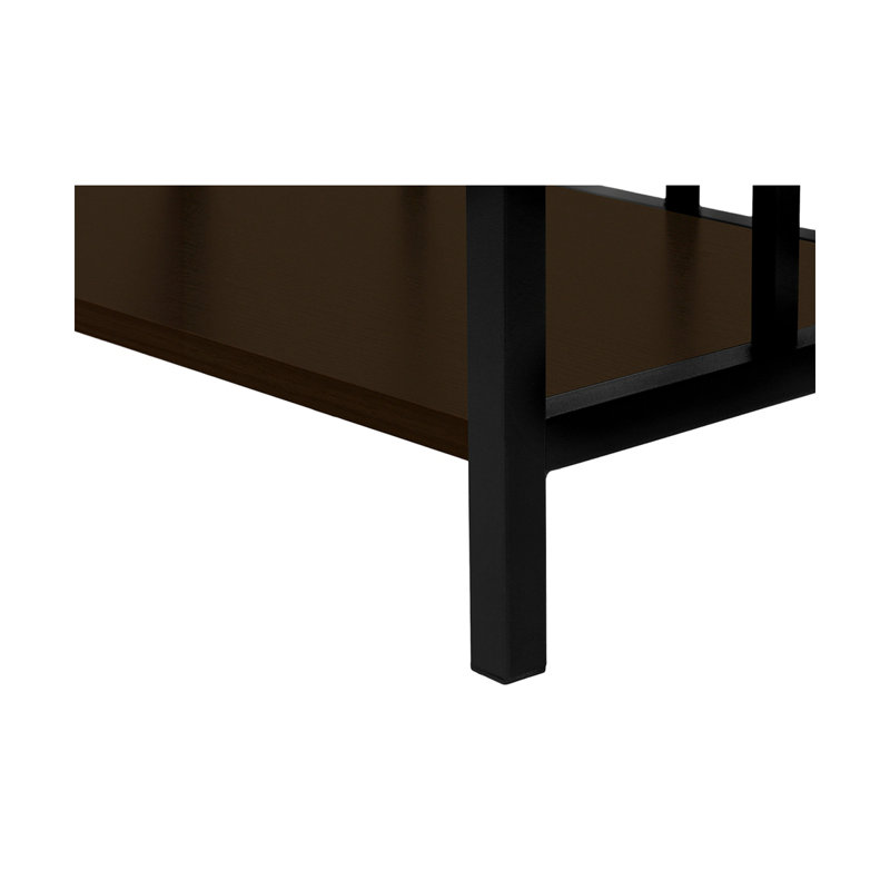 Bookshelf, Bookcase, Etagere, 4 Tier, 62"H, Office, Bedroom, Laminate Metal, Contemporary, Modern, Black;Espresso Brown