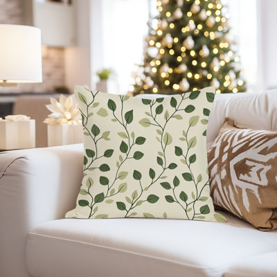 Botanical Leaves Botanical Pattern IV Cottage Throw Pillow Cover