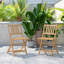 Chaises de bistro de patio pliantes en bois d'acacia intérieur / extérieur Enerson