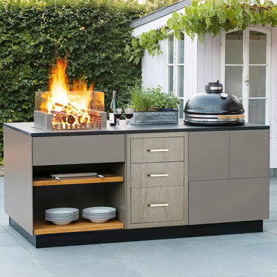 PeakPursuit Stainless Steel Outdoor Kitchen Triple Drawers - Heavy Duty with Handles, Weather-Resistant Flush Mount for BBQ Island, Patio Grill & Outdoor Cooking Space, 18" W x 23" D x 23" H