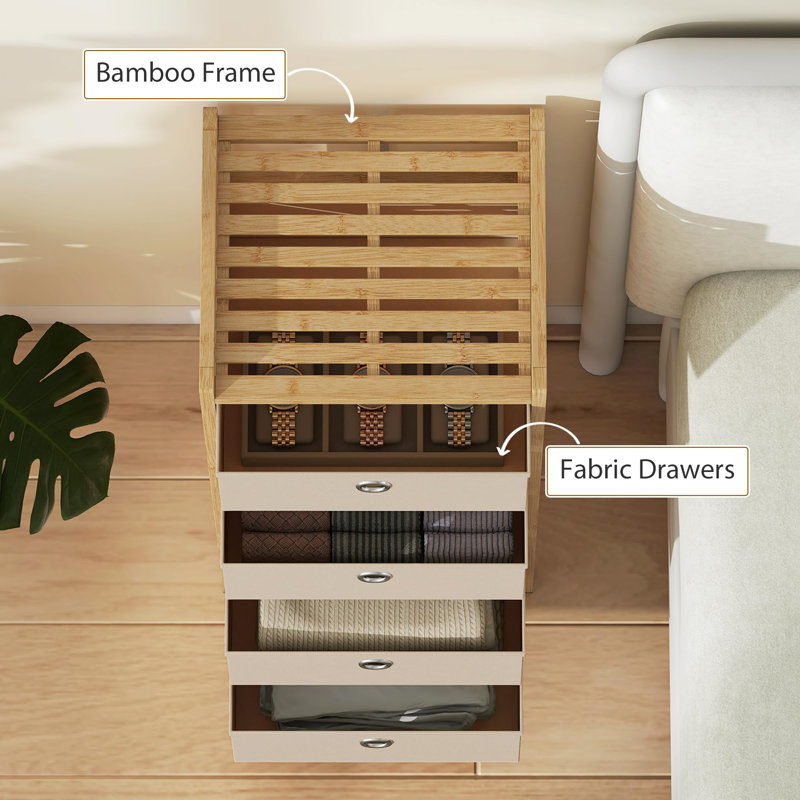 4 Drawer Storage Drawer, Cream White
