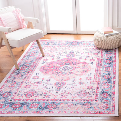 Tapis ivoire / bleu clair Aminah