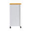 Chariot de rangement pour îlot de cuisine avec tiroirs, plateau en noyer et armoire à serviettes, blanc | Idée de cadeau