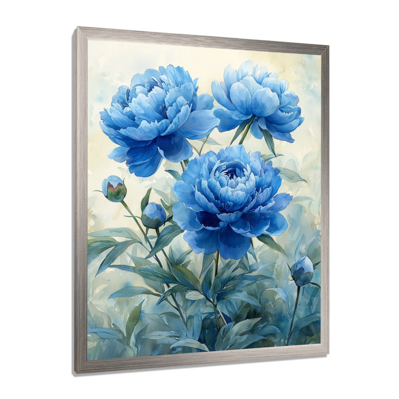 Jacquelle - salon d'art mural floral, Impression d'un seul cadre photo sans passe-partou, Argent argent, H 40 po x l 30 po