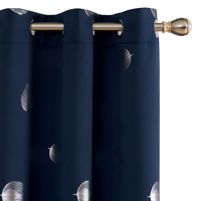 Víctor Room Darkening Curtain Pair, Navy Blue, 42" W x 71" L