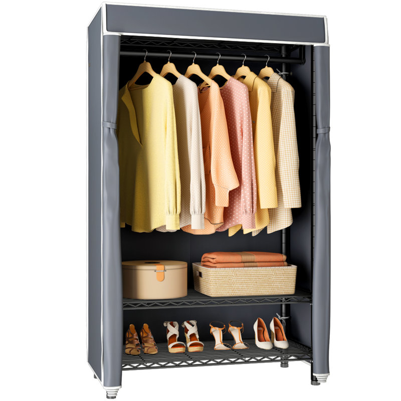 36.6'' Metal Freestanding Garment Rack, Gray/Black