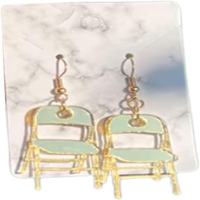 carpet rake Folding Chair Earrings,  Chair Sports Necklace, Campaign Chair Earrings Necklace