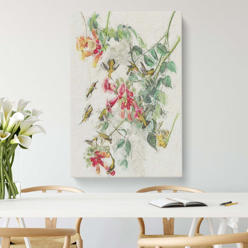 Ruby-Throated Hummingbirds by John James Audubon - Wrapped Canvas, 61 cm H x 40.6 cm W