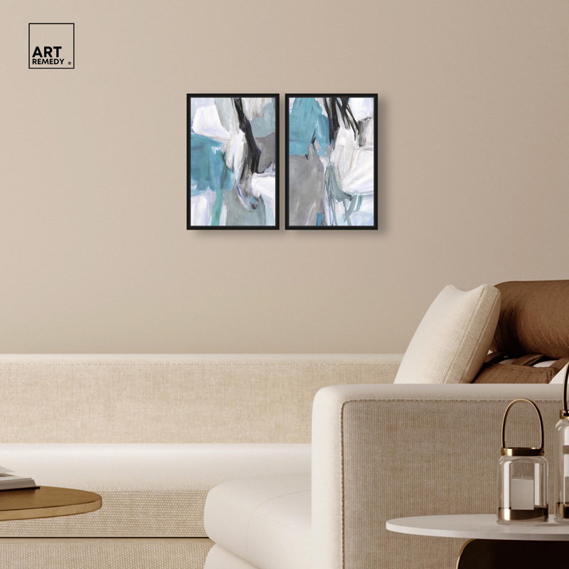Blue Breakthrough Set Canvas Print Blue Wall Art Set by Art Remedy, Black Frame, 10 x 15, Structure noire, 16" H x 11" W