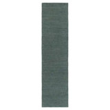 Rug & Kilim’S Modern Runner In Blue And Cream With Stripes And Geometric Pattern