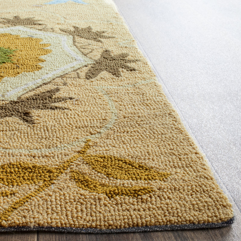 Tapis performance à motif floral crocheté à la main Doyle, Rectangle 3 pi 6 po x 5 pi 6 po