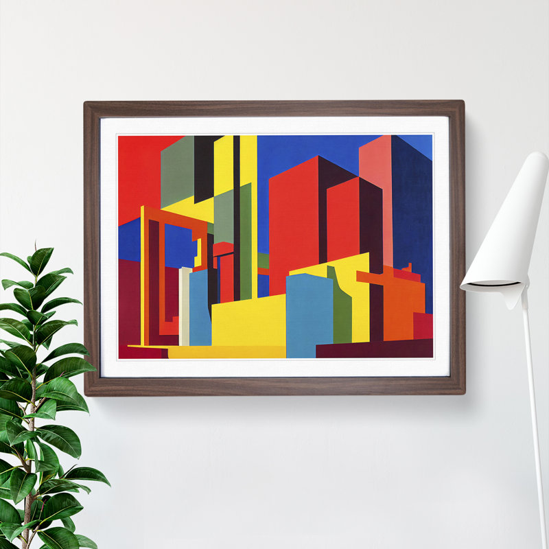 Las Vegas Skyline Abstract Vol.2 - Single Picture Frame Print, 34cm H x 46cm W x 2cm D, Walnut Framed
