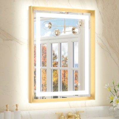Dineen Front and Backlit LED Tempered Glass Vanity Mirror