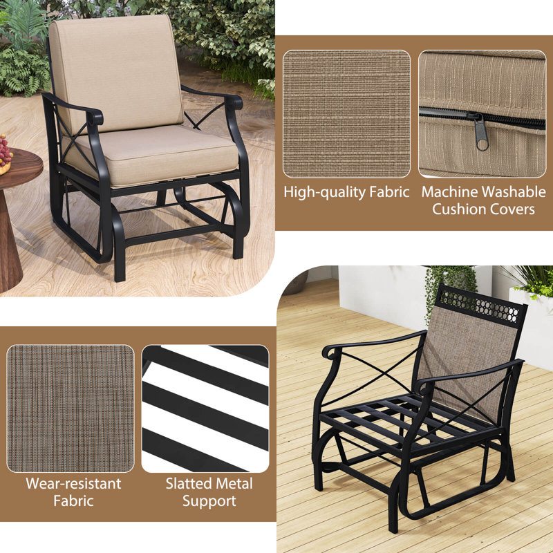 Chaise berçante d'extérieur 2 pièces