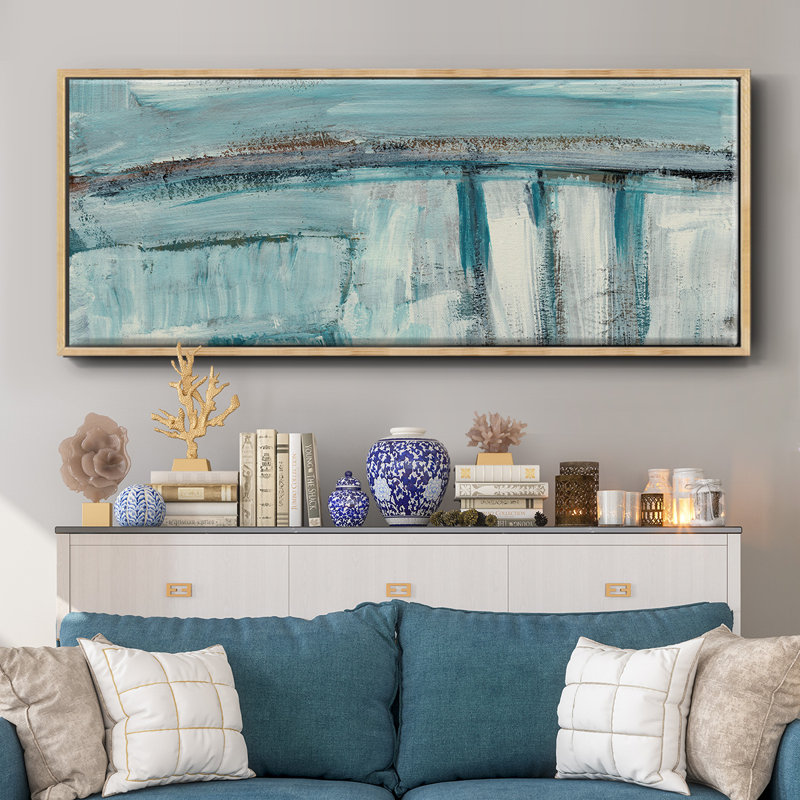 Acqua I- Framed Canvas