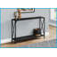 Table basse à 2 niveaux peu encombrante pour vestibule / salon, aspect marbre noir avec structure mince en métal noir