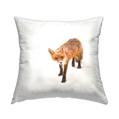 Coussin Fox, paysage enneigé, imprimé par Aledanda