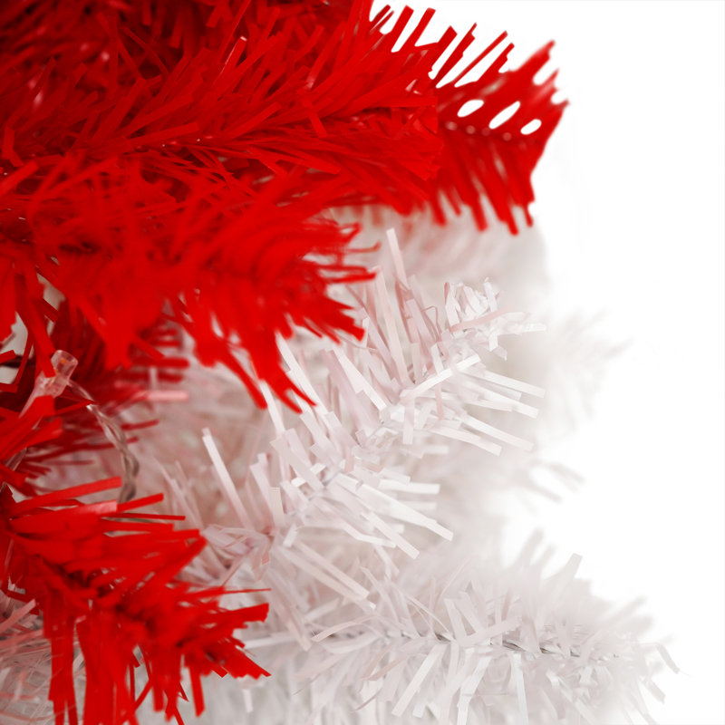 Lighted  Santa Hat Style Christmas Tree Set Of 2,  Artificial Tree With Warm  Lights, Christmas Tree For Decoration Inside And Outside