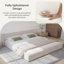 Base de lit tapissier Chenille, lit plateforme avec tête de lit à oreilles-446614102-458068668