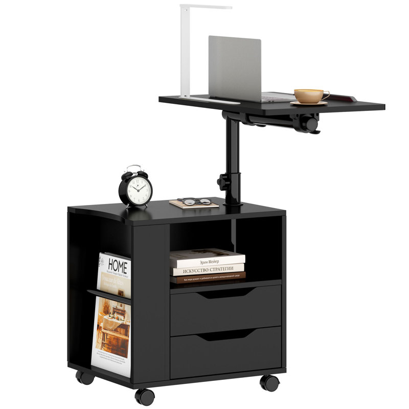 23.6'' 2-Drawer Nightstand, Black