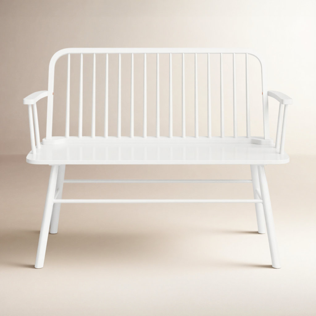 Sireen 47" Solid Wood Bench, White