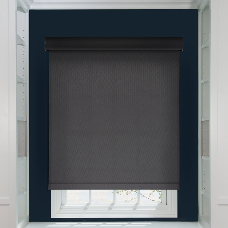 Store à enroulement rond sans fil 1% Linen Avenue, Argent acier, L 27 po x L 78 po