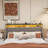 Bed Frame with LED, Wings Headboard Design-519655880-519655887