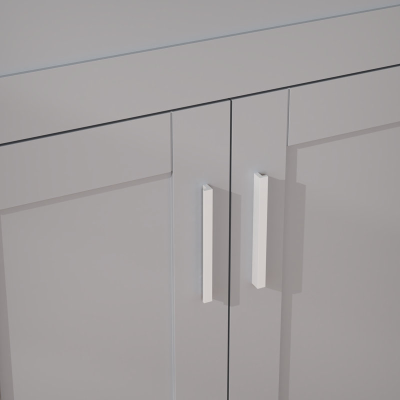 Élégant cabinet utilitaire gris avec panneau de fibres à densité moyenne durable et évier en acier inoxydable pour les salles de bain modernes