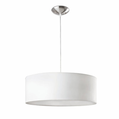 Purcell 2 - Light Silver Drum Pendant