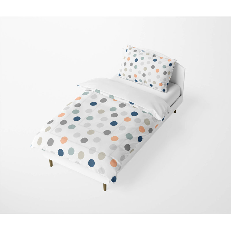 Always Polka Comforter Set, Peach Polka Dots