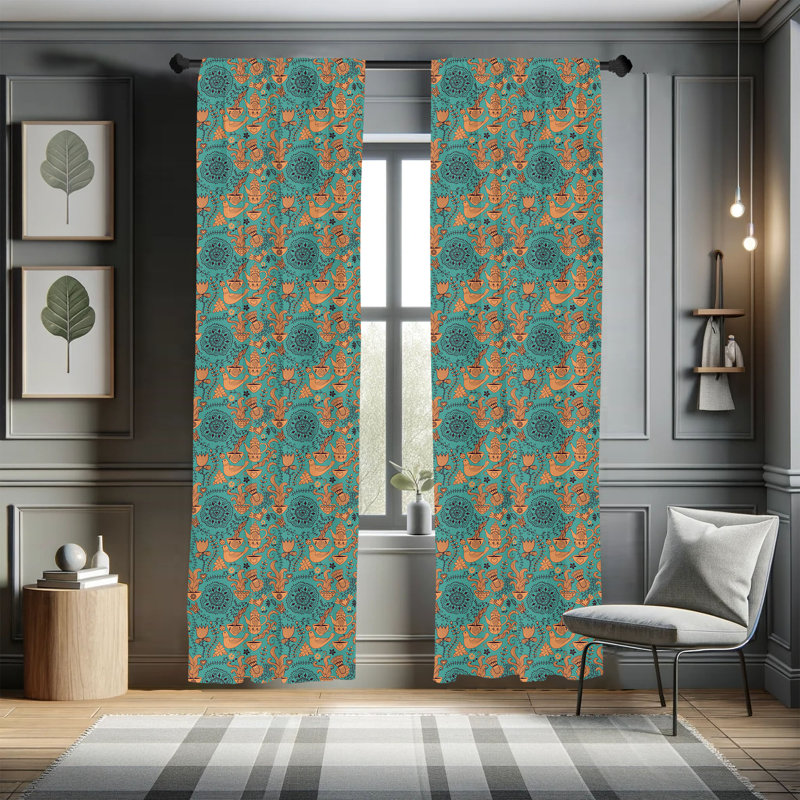 Semi-Sheer Rod Pocket Curtain Panels, 28" x 95"