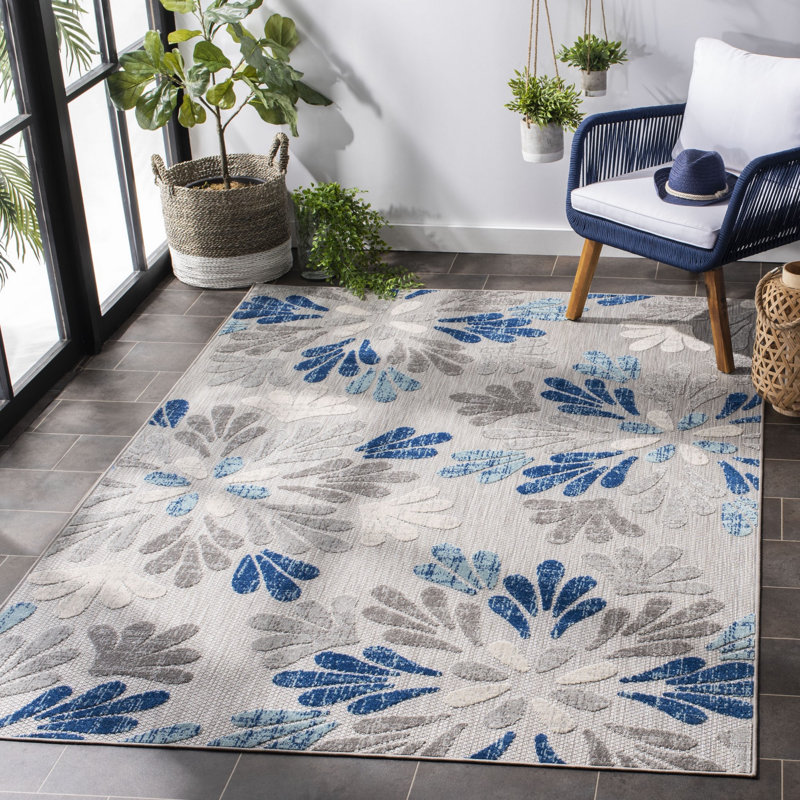 Tapis d'intérieur / extérieur floral Kellems Performance, Rectangle 6 pi x 9 pi