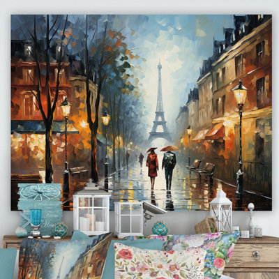 Couple romantique à Paris II - Art mural de la ville de Paris